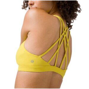 Women's 10 Lululemon Free To Be Serene Bra Yellow Serpentine
